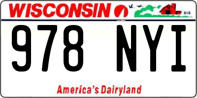 WI license plate 978NYI