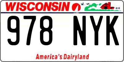 WI license plate 978NYK