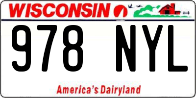 WI license plate 978NYL