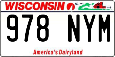 WI license plate 978NYM