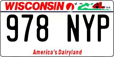WI license plate 978NYP