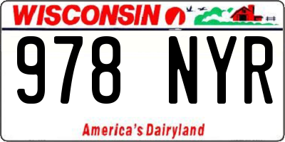 WI license plate 978NYR