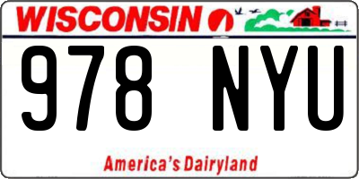 WI license plate 978NYU