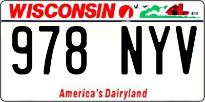 WI license plate 978NYV