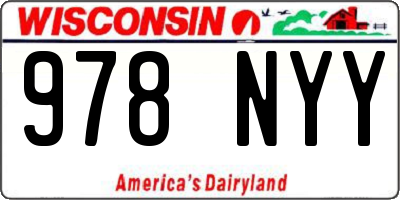 WI license plate 978NYY