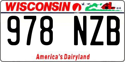 WI license plate 978NZB