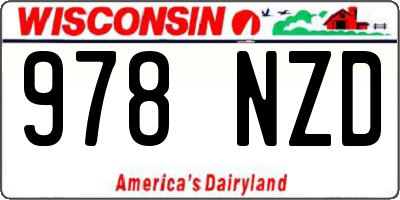 WI license plate 978NZD