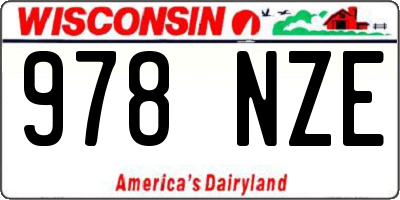 WI license plate 978NZE