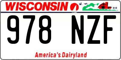 WI license plate 978NZF