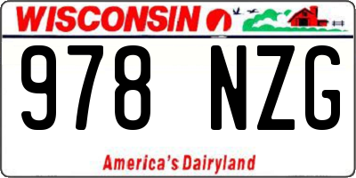 WI license plate 978NZG