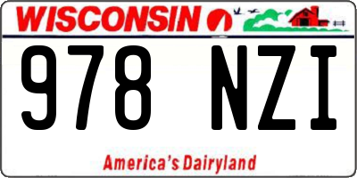 WI license plate 978NZI
