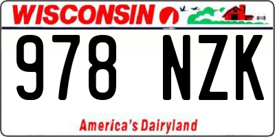 WI license plate 978NZK
