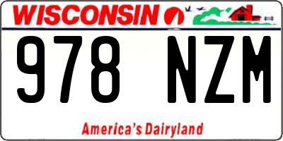 WI license plate 978NZM