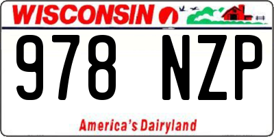 WI license plate 978NZP