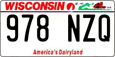 WI license plate 978NZQ