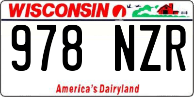 WI license plate 978NZR