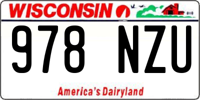 WI license plate 978NZU
