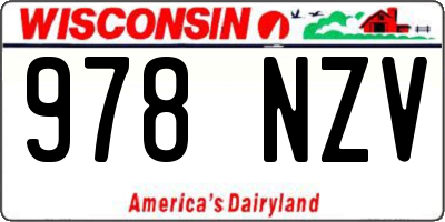 WI license plate 978NZV