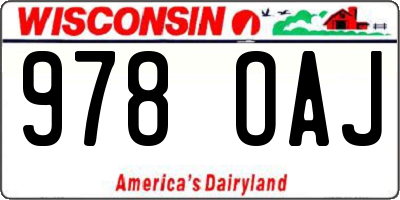 WI license plate 978OAJ