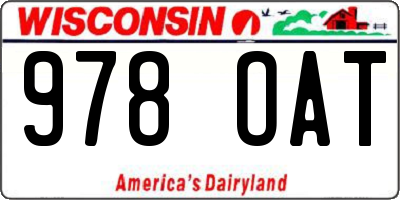 WI license plate 978OAT