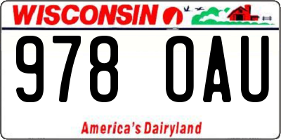 WI license plate 978OAU