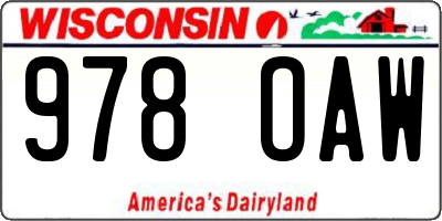 WI license plate 978OAW
