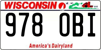 WI license plate 978OBI