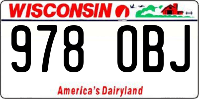 WI license plate 978OBJ
