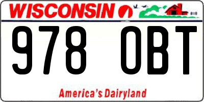 WI license plate 978OBT