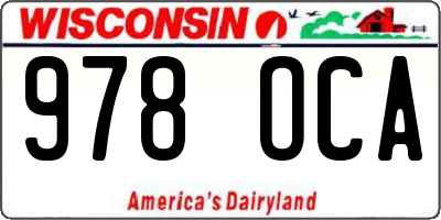 WI license plate 978OCA