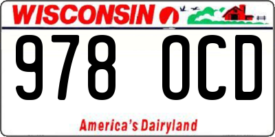 WI license plate 978OCD