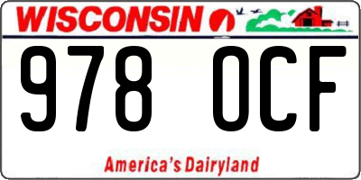 WI license plate 978OCF