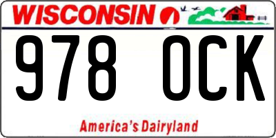 WI license plate 978OCK