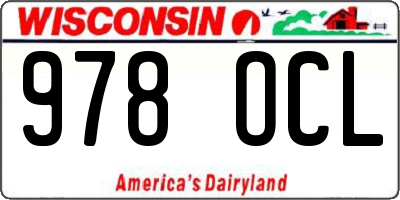 WI license plate 978OCL