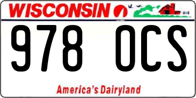 WI license plate 978OCS
