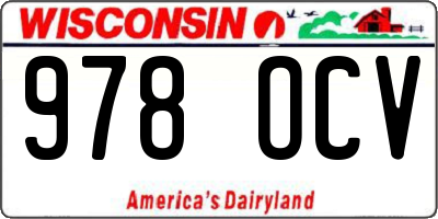 WI license plate 978OCV