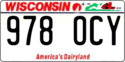 WI license plate 978OCY