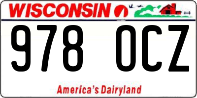 WI license plate 978OCZ