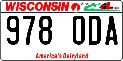 WI license plate 978ODA