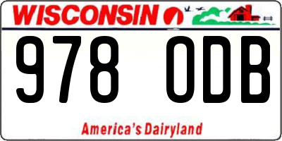 WI license plate 978ODB