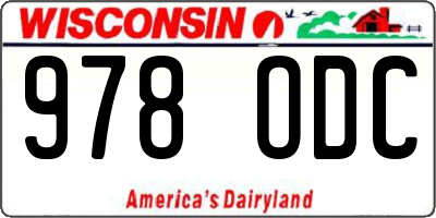 WI license plate 978ODC