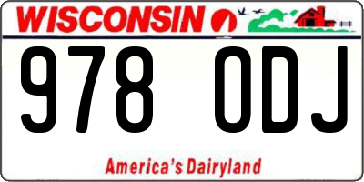 WI license plate 978ODJ