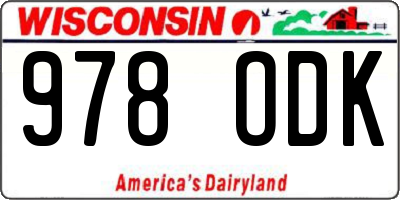 WI license plate 978ODK