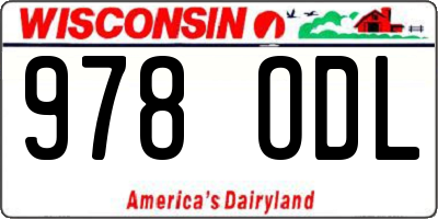 WI license plate 978ODL