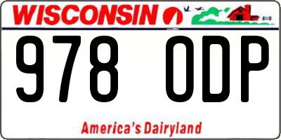 WI license plate 978ODP