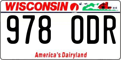 WI license plate 978ODR