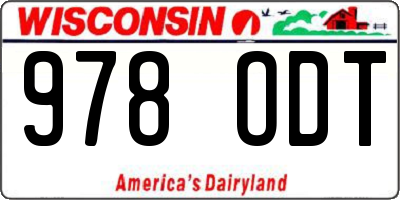 WI license plate 978ODT