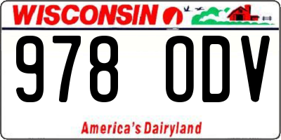 WI license plate 978ODV