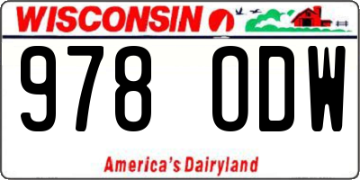 WI license plate 978ODW