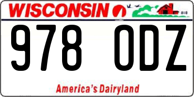 WI license plate 978ODZ